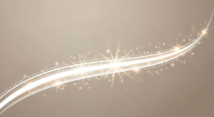 Abstract light streak with stars and bokeh on a beige background
