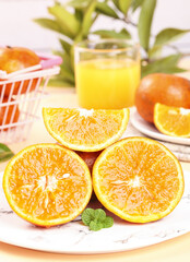 Fresh Orange Slices and Juice from Guangxi Highland - Healthy Citrus Breakfast Arrangement