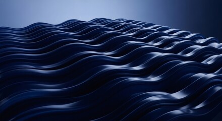 Dark blue wavy lines with subtle lighting creating a smooth flowing texture