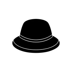 Silhouette of a black cloche style hat item on transparent background