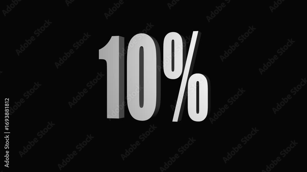 Poster animated 3d rendering of the number 01 with light and shadow effects against black