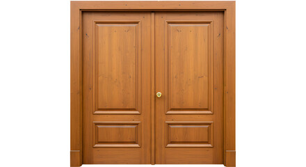 Fototapeta premium Classic Wooden Door Full Frame Isolated on White