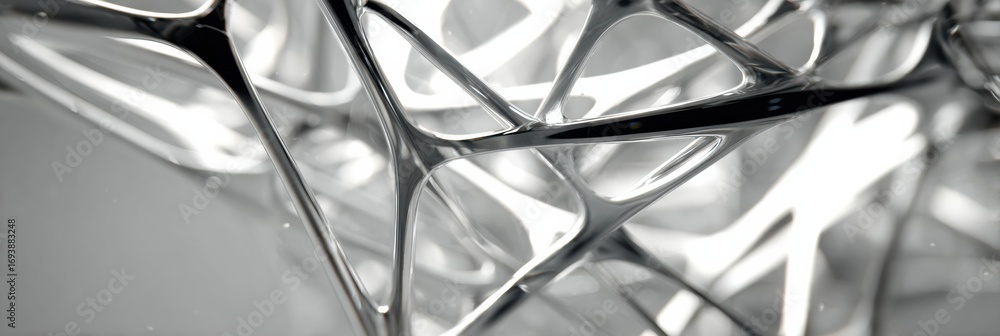 Aufkleber abstract metallic structure showcasing intricate patterns and fluid forms in a modern artistic desig