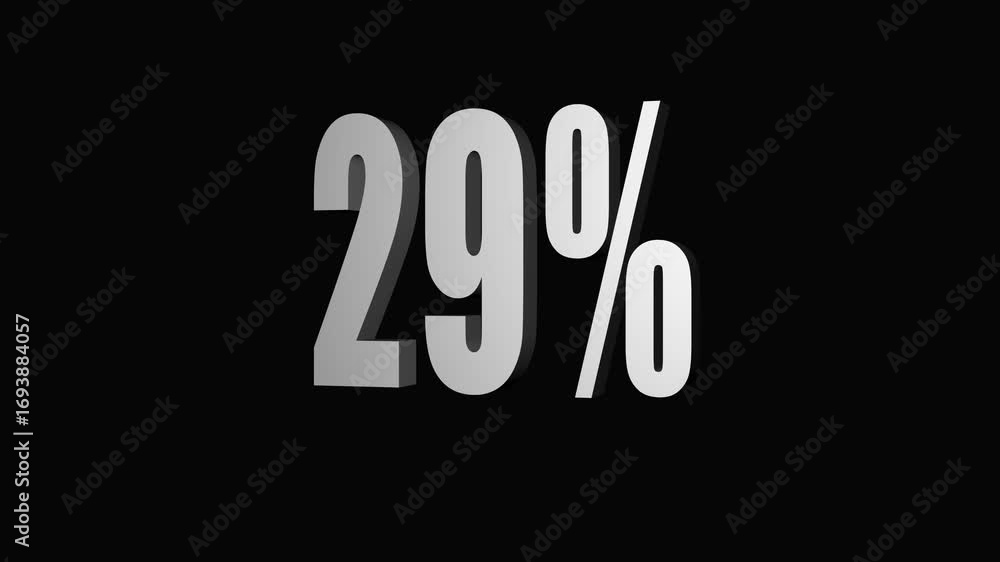 Poster animated 3d white text overlay on black background with modern and stylish font