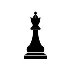 Fototapeta premium Silhouette of a chess queen piece on transparent background