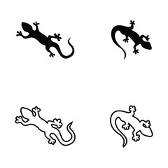 lizard line logo black vector image