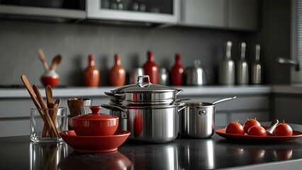 cooking pots on stove