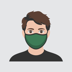 man with musk vector illustration