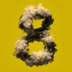 Obraz premium Smoke-Infused Number Eight An Ethereal Cloud of Mystery and Abstraction