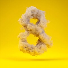 Obraz premium Cloudy Number Eight Soft Shape Floating on Yellow Background