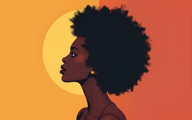 Black history month banner. Vector illustration ofa black woman. High quality