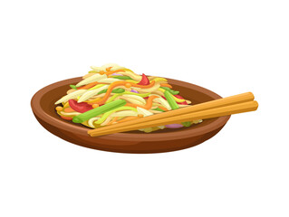 Som Tam Thai Food Illustration Vector