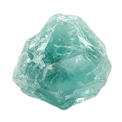 Fototapeta premium A captivating teal-toned gemstone, multifaceted and richly detailed, radiates an ethereal aura against a stark black backdrop.