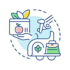 Sustainable Agriculture Delivery: Eco-Friendly Transport of Fresh Produce, Vector Illustration