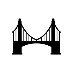 Silhouette of a simple bridge on transparent background