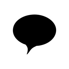 Black speech bubble silhouette on transparent background