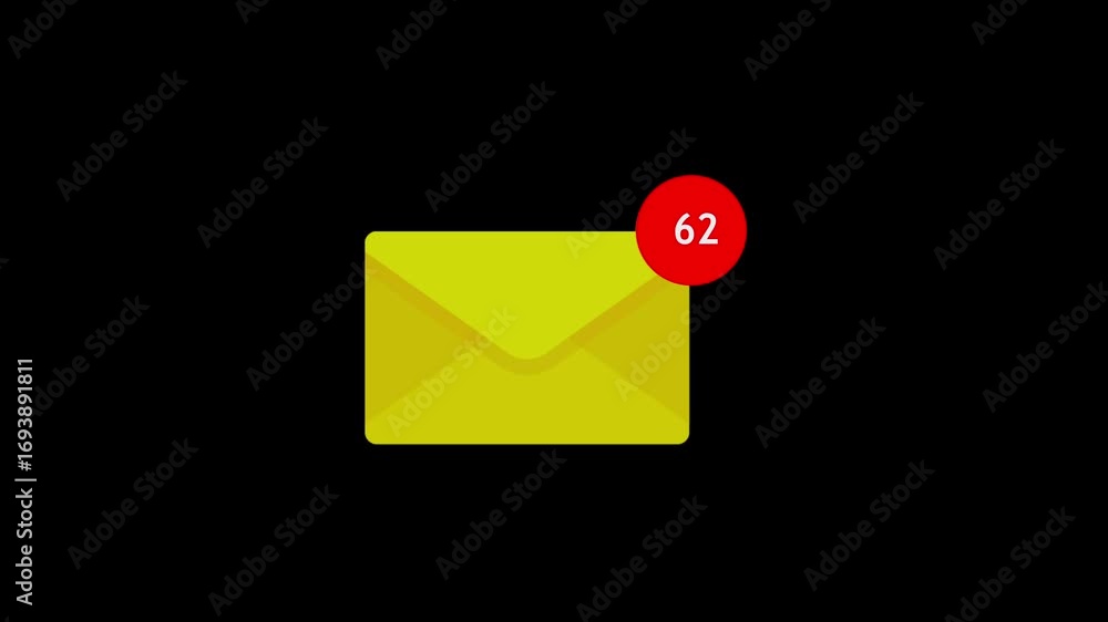 Poster new message notification concept on smartphone. new email pop up +99 ,for chat apps, email alerts, a