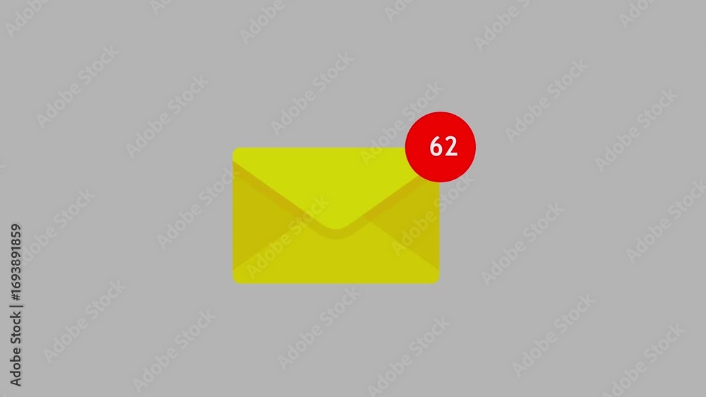 Poster new message notification concept on smartphone. new email pop up +99 ,for chat apps, email alerts, a