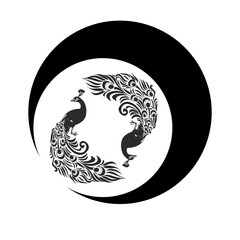 Peacock silhouette logo