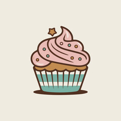 vector illustration of a cupcake