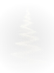 Decorative tree illustration with holiday elements, Christmas background design, green fir branches on black for greeting cards and festive invitations.