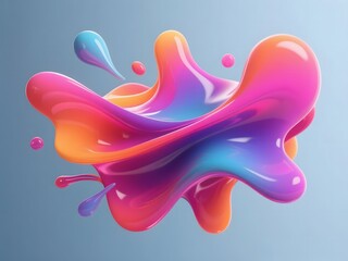 Obraz premium Modern abstract liquid shape background with vibrant colors and smooth 3D forms. Great for marketing, social content, and creative projects.