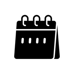 Black calendar simple graphic on transparent background silhouette