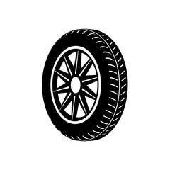 Obraz premium Isolated black tire design art on transparent background silhouette