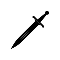 Silhouette of a short sword on transparent background