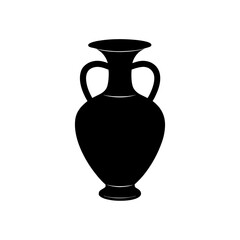 Silhouette of a classic vase on transparent background