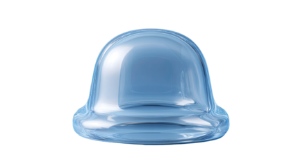 Glossy Blue Jelly Shape with Smooth Curves and Reflection