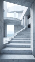 Fototapeta premium Concrete Staircase Interior