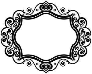 Vector art of ornate vintage frame with decorative swirls