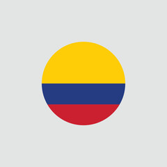Colombia Circular Flag Grey Background National Identity Emblem