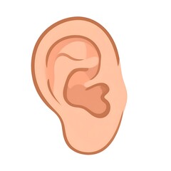 Cartoonish side view of a human ear