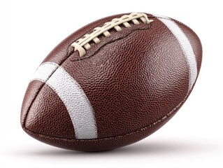 Brown leather American football, laces visible, angled slightly