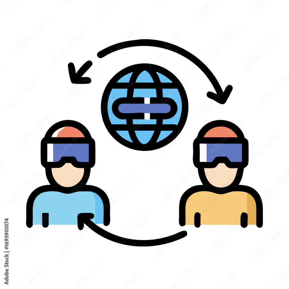 Poster Virtual Reality Network: Two Users Connected Globally Through VR Headsets in Digital Space