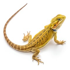 Fototapeta premium Brown skink with a long tail on a white isolated background
