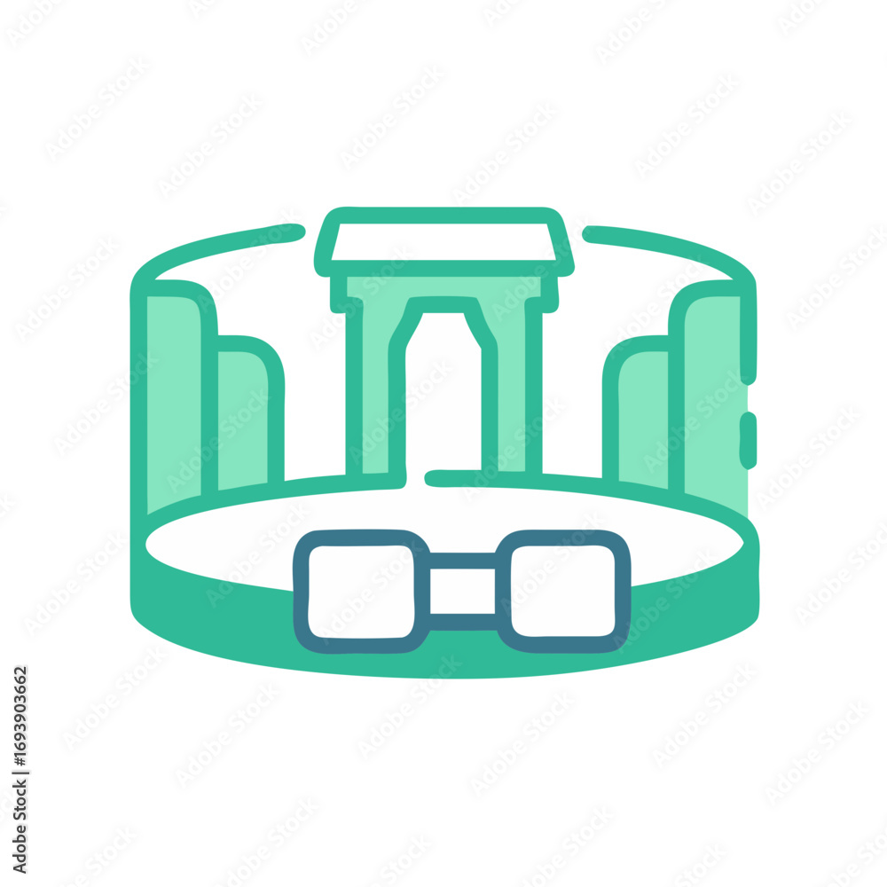 Poster virtual reality headset in vector art isolated on black backdrop for digital interface use