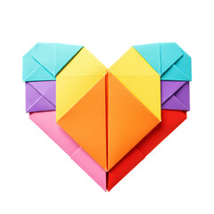 Vibrant Origami Heart: Colorful Paper Art Design