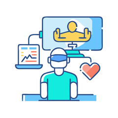 Virtual Reality Experience: A Man Immersed in a Digital World Using VR Technology