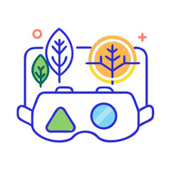 Abstract VR Headset with Plant Elements for Sustainable Technology Concept