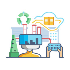 Abstract data visualization representing data science and connection of concepts in modern style