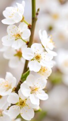 Obraz premium Delicate white blossoms on a branch