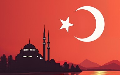 vector illustration 29 ekim Cumhuriyet Bayrami kutlu olsun, Republic Day Turkey. Translation: 29 october Republic Day Turkey and the National Day in Turkey happy holiday. graphic for design elements