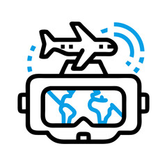 Stylized map of continents surrounded by communication waves on a dark background