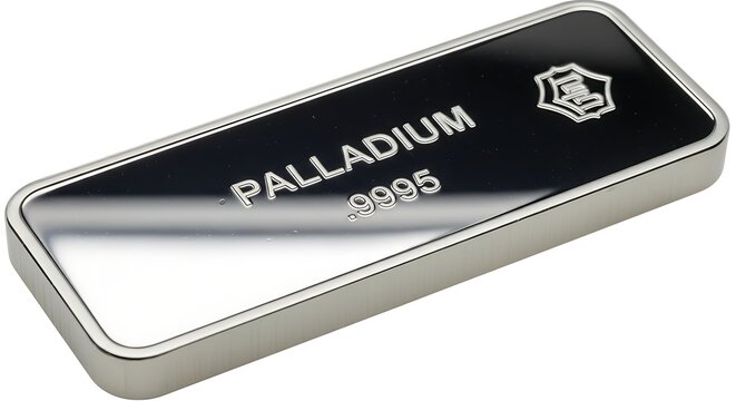 Gorgeous Polished Palladium Bullion Bar Close-Up Photography Studio