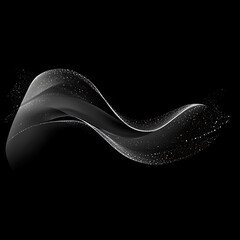 water in dynamic motion, isolated on black background for commercial use.