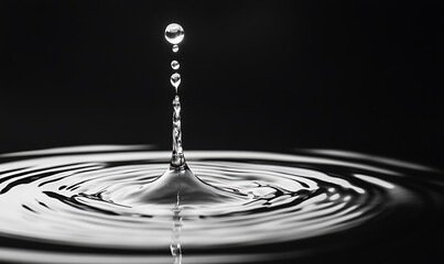 water in dynamic motion, isolated on black background for commercial use.