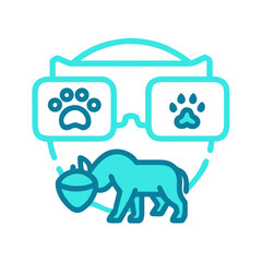 Rhino and Paw Prints Graphic for Veterinary Care and Animal Welfare Campaigns